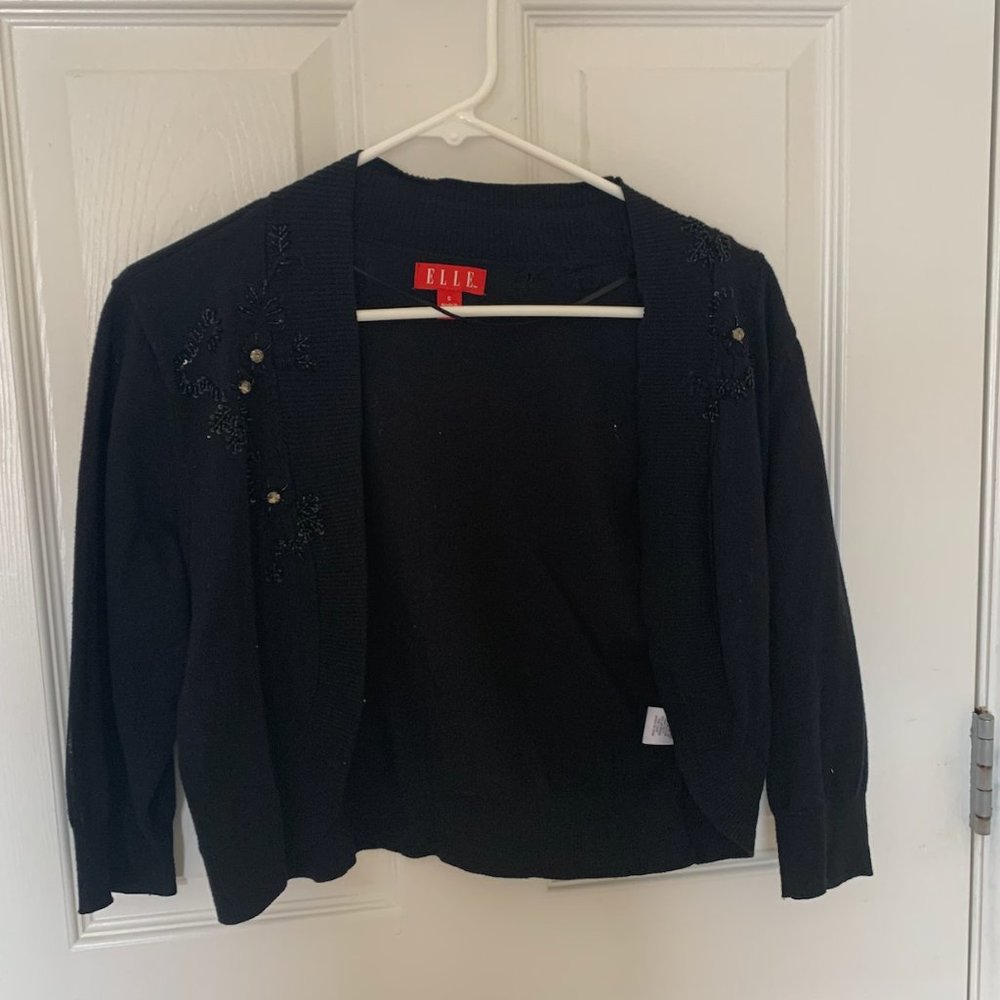 Elle Black Cropped Cardigan